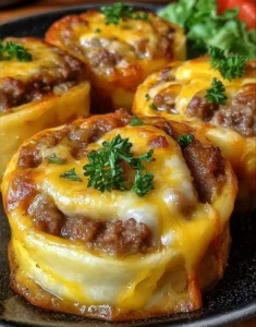 Garlic Butter Cheeseburger Rollups