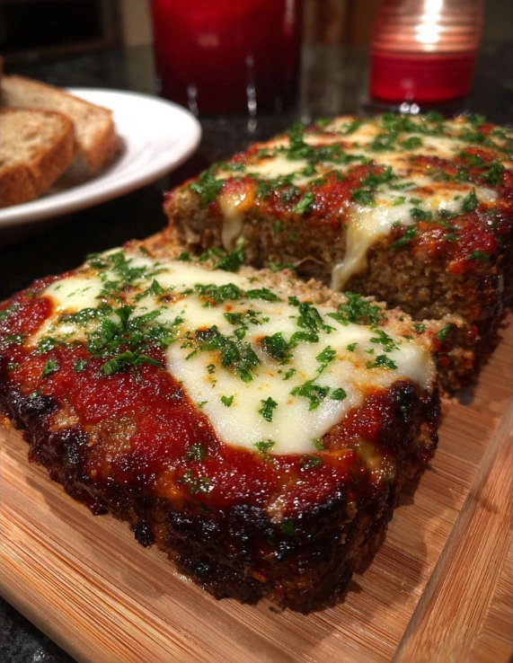 Mozzarella-Stuffed Italian Meatloaf