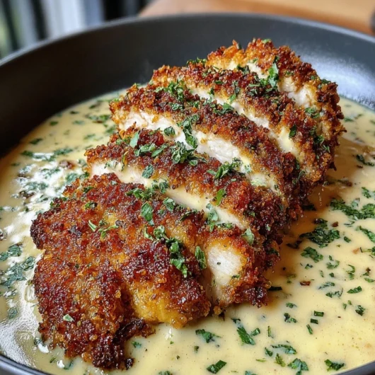 Crispy Chicken with Creamy Garlic Herb Sauce