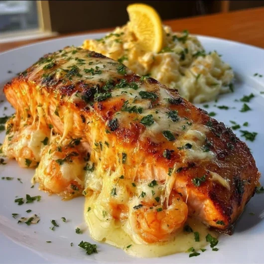 Cheesy Shrimp-Stuffed Salmon