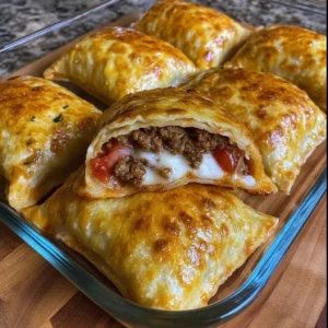 Cheesy Beef Puff Pastry Pockets