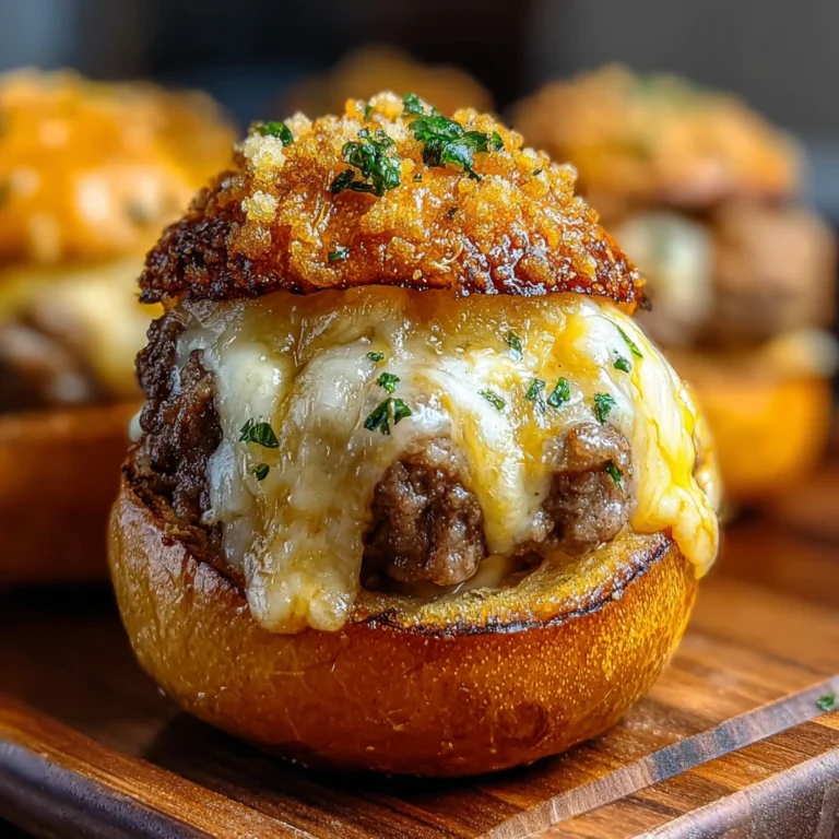 Garlic Parmesan Cheeseburger Bomb