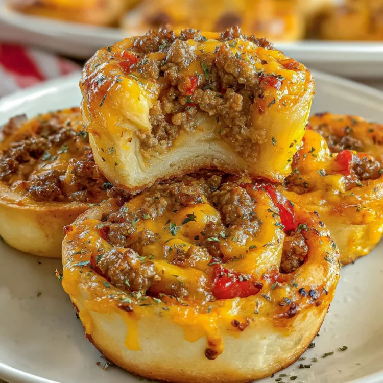 Cheeseburger Pinwheel Pizza Bites