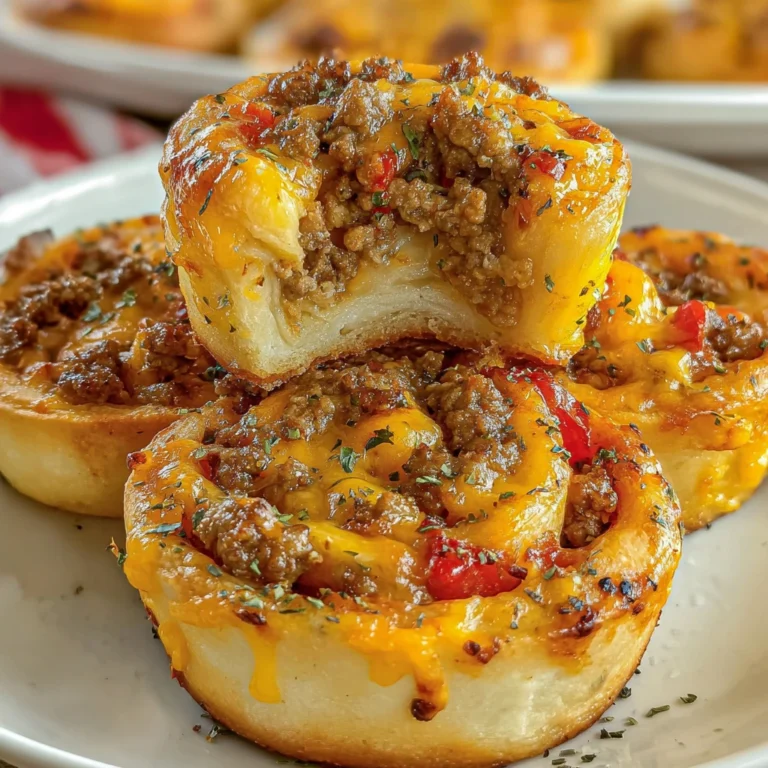 Cheeseburger Pinwheel Pizza Bites