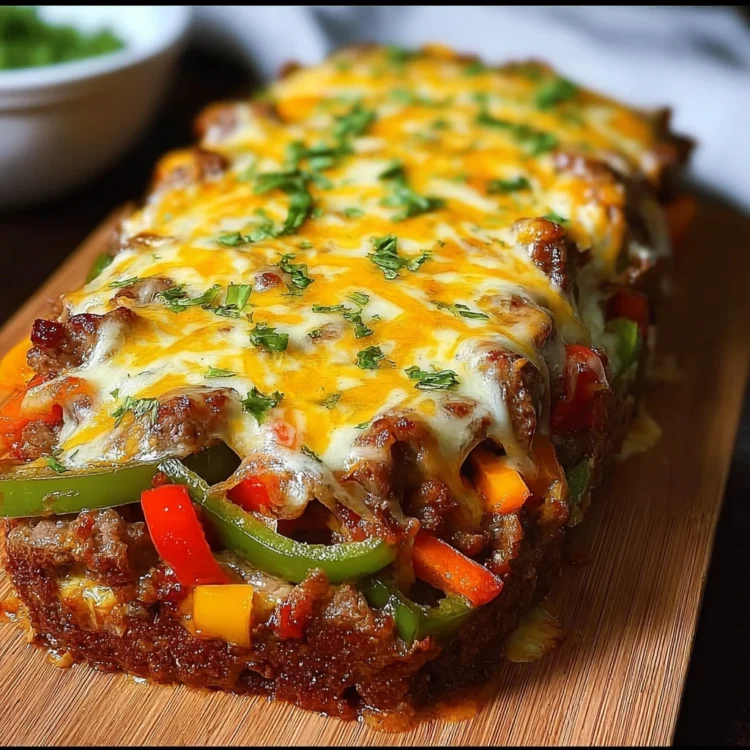 Cheesy Philly Cheesesteak Meatloaf