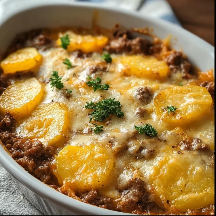 Cheesy Ground Beef & Potato Bake