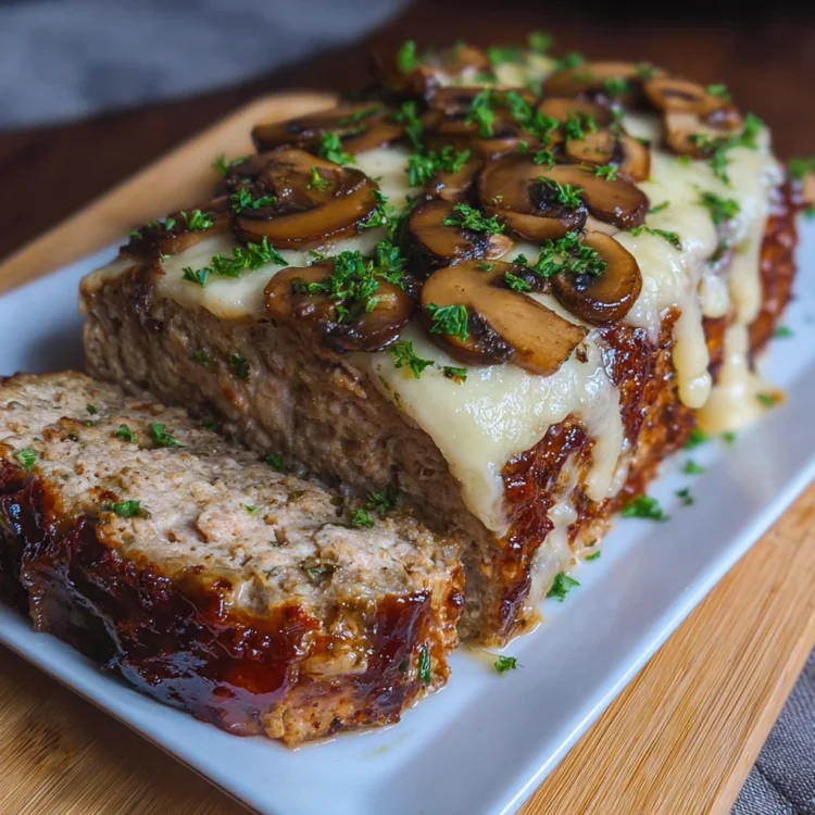Chicken Mushroom Swiss Meatloaf