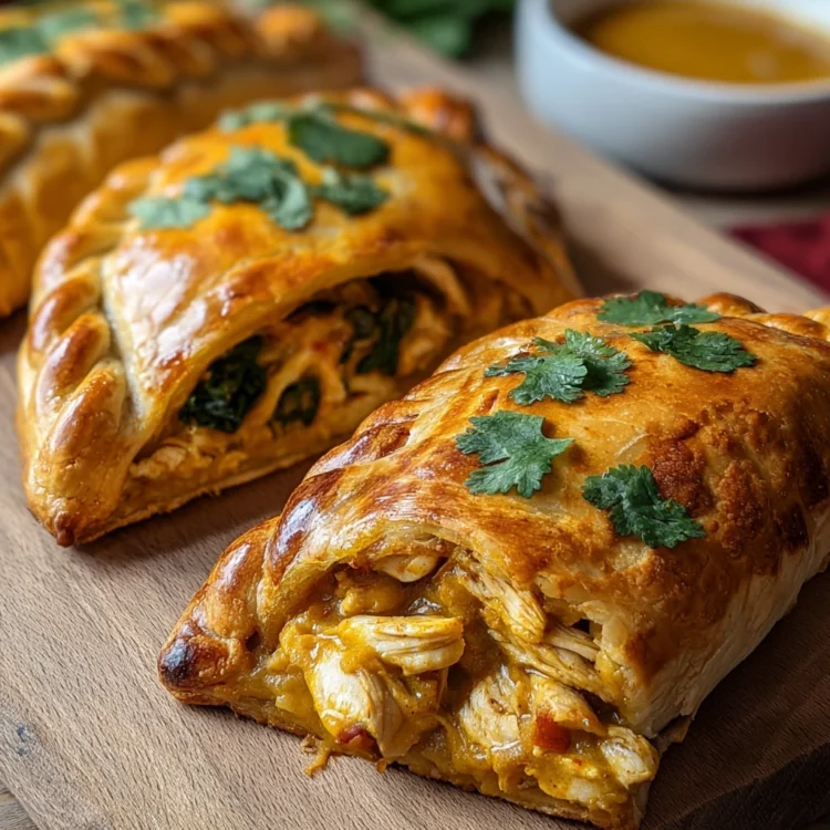 Chicken and curry calzones