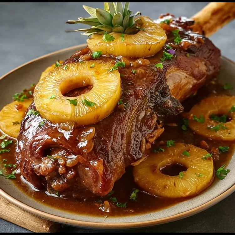Hawaiian-Style Pineapple Glazed Pork Shank
