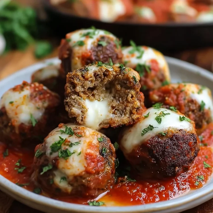 Mozzarella Stuffed Meatballs