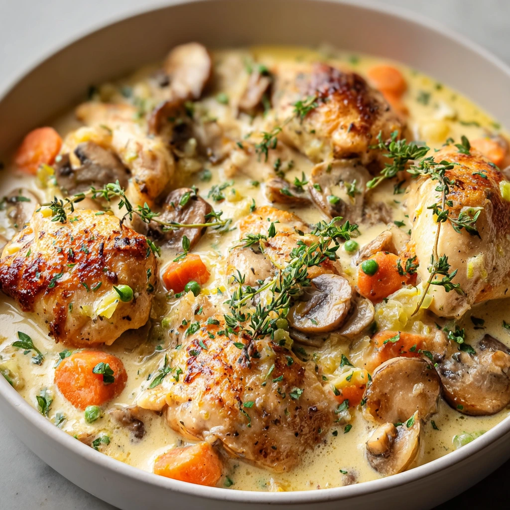 Chicken Blanquette with Mushrooms
