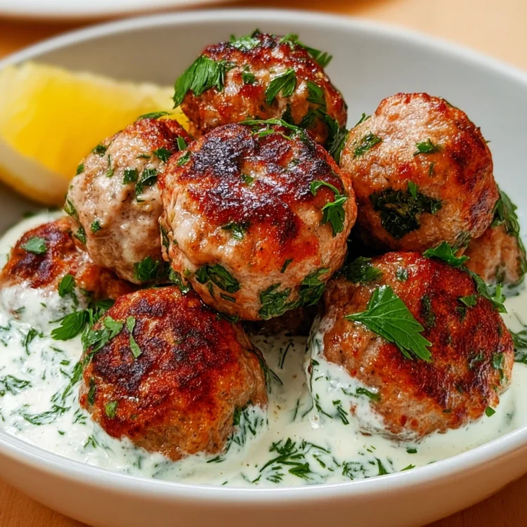 Herb Balls & Lemon Yogurt Sauce