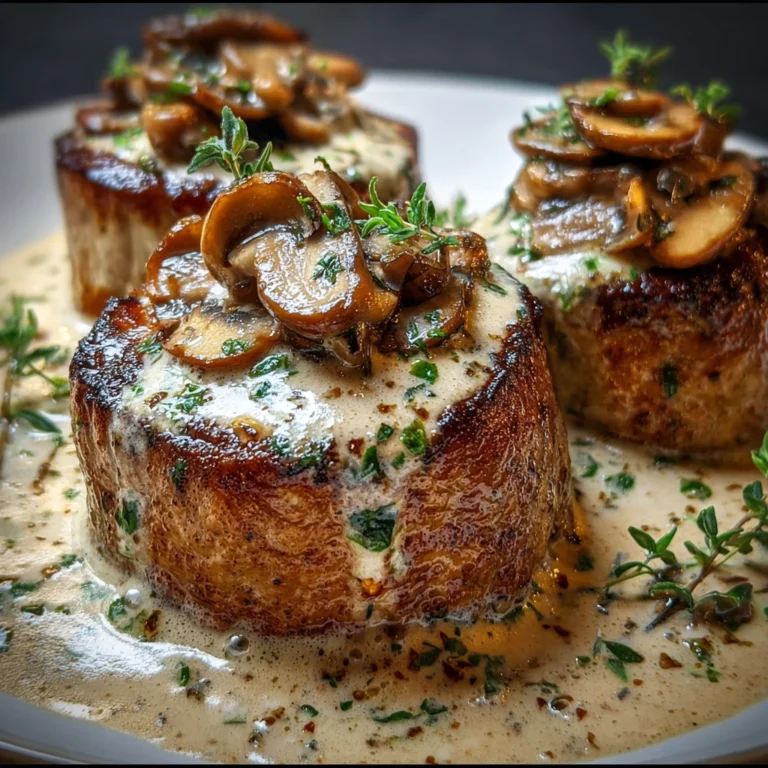 Médaillons de Bœuf à la Crème et aux Champignons