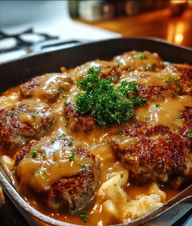 Classic Salisbury Steak with Onion Gravy