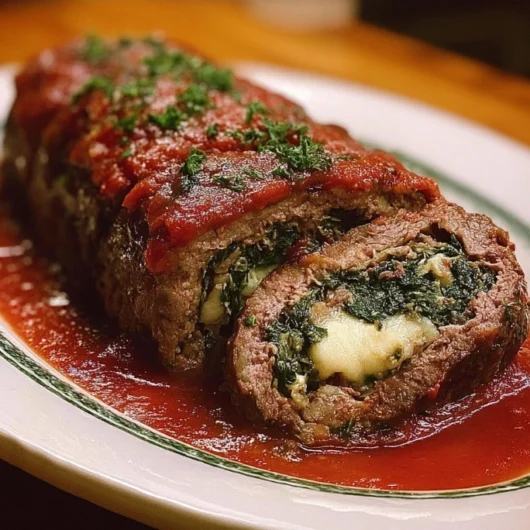 Italian Stuffed Beef Roll with Spinach & Cheese