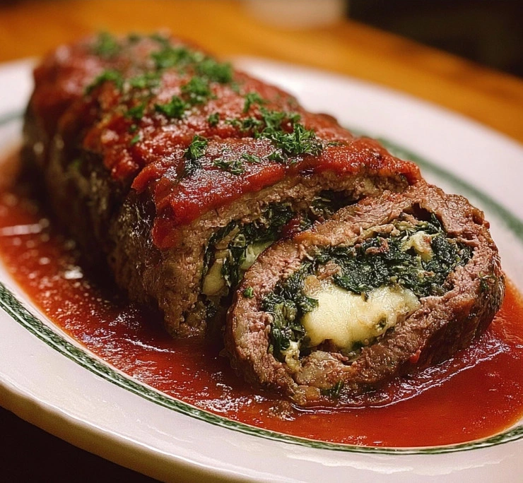 Italian Stuffed Beef Roll with Spinach & Cheese
