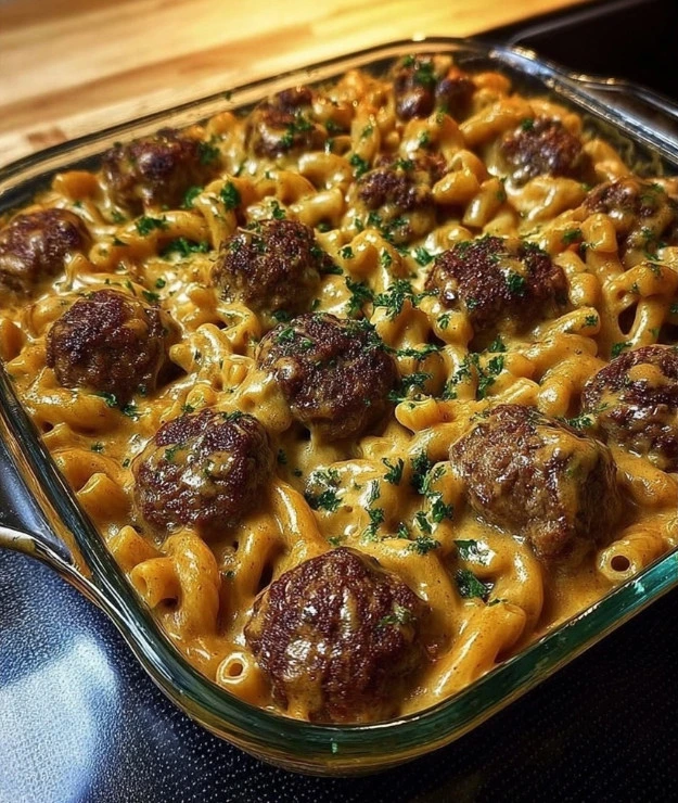 Creamy Meatball Pasta Bake