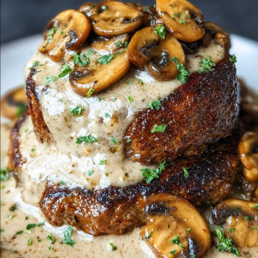 Keto Burger Steak with Mushroom Gravy