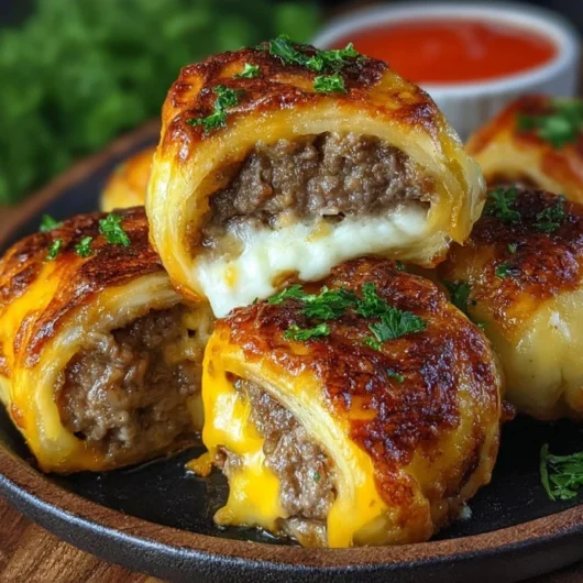 Garlic Butter Cheeseburger Rollups
