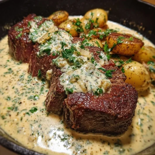 Pan-Seared Steak in Rich Parmesan Garlic Cream Sauce