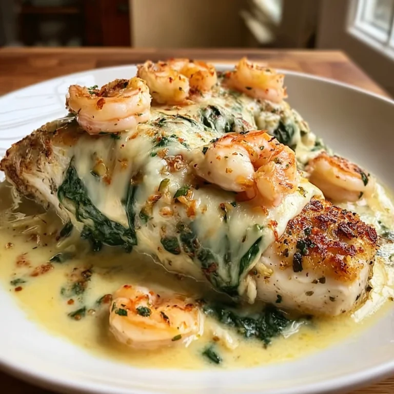 Creamy Spinach-Stuffed Chicken with Garlic Butter Shrimp