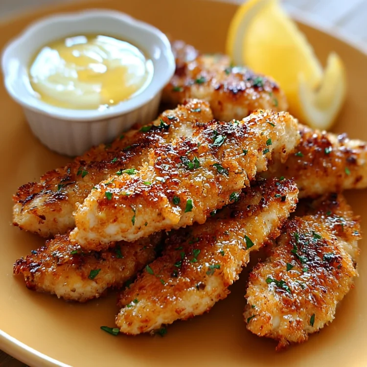 Crispy Lemon Garlic Chicken Tenders