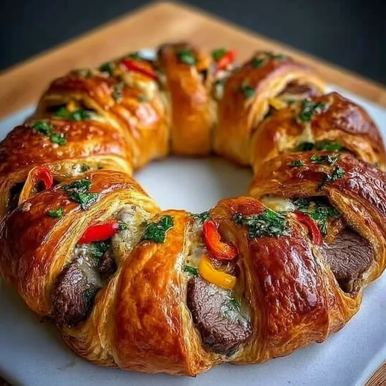 Philly Cheesesteak Crescent Ring