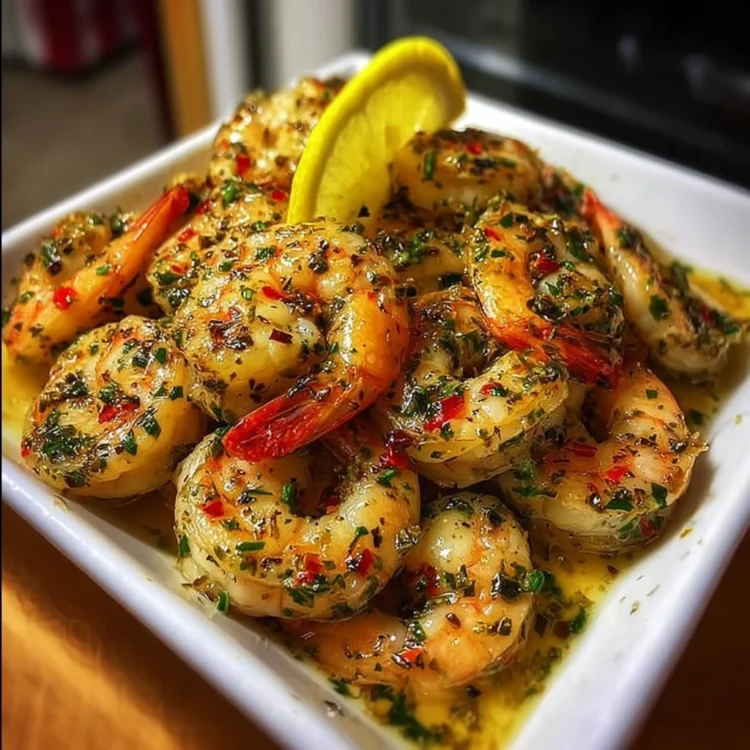 Garlic Herb Butter Shrimp with Lemon