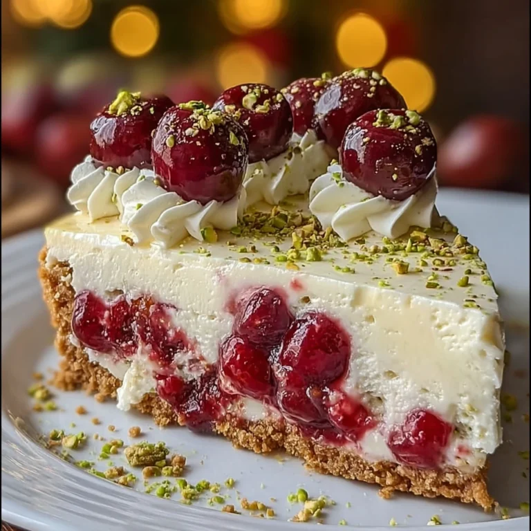 Cherry Pistachio Cheesecake Delight