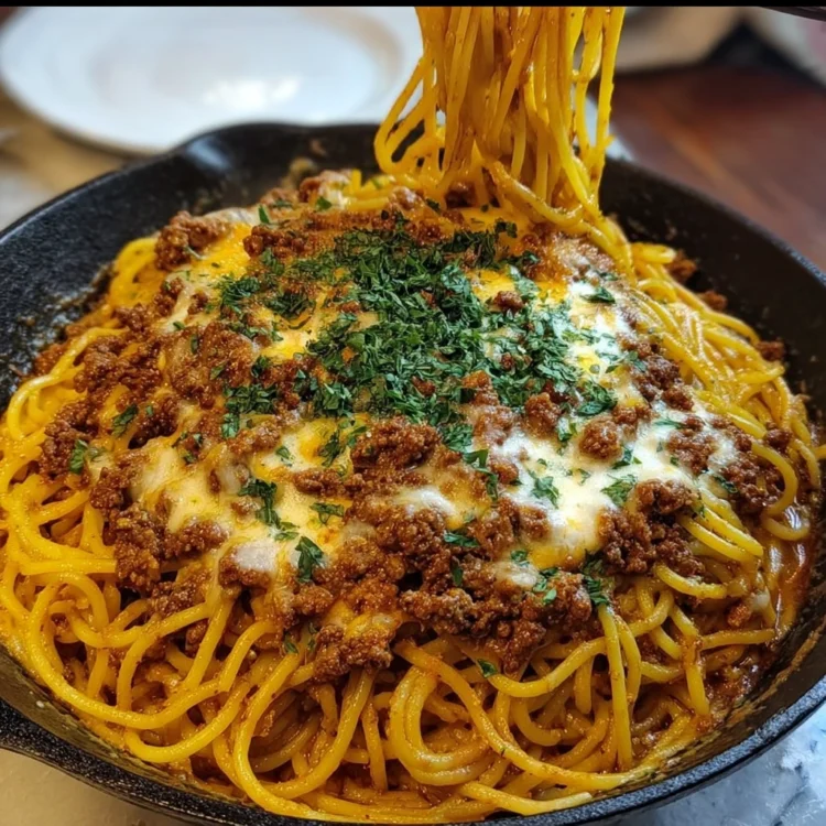 Creamy Cajun Beef Spaghetti with Triple Cheese Parmesan Sauce
