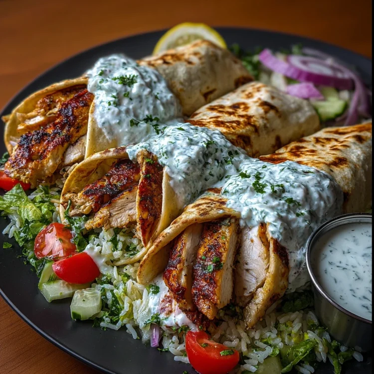 Greek Chicken Wraps with Tzatziki Sauce