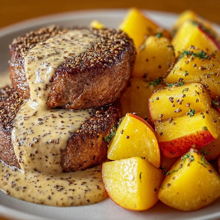 Meat Medallion Mustard Sauce
