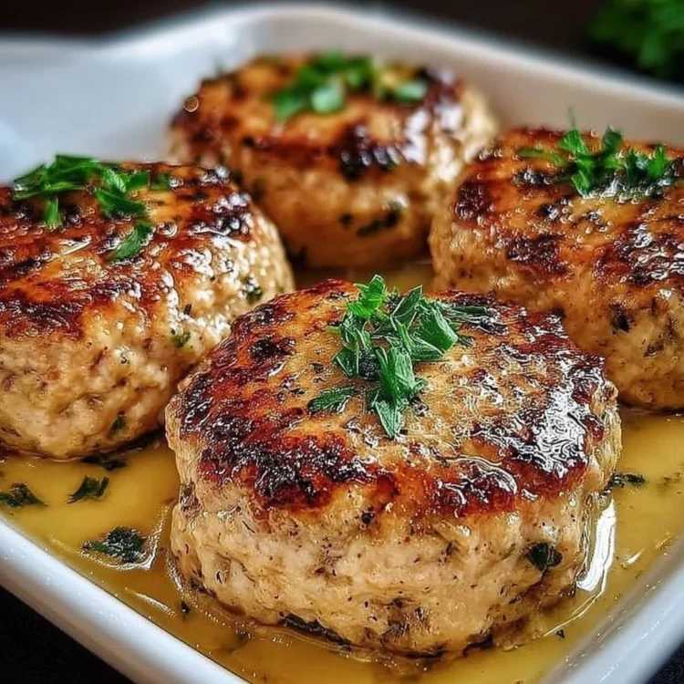 Juicy Chicken Patties in Garlic Butter Sauce
