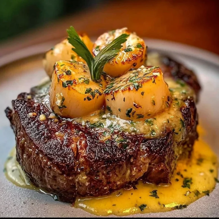 Garlic Butter Steak with Scallops