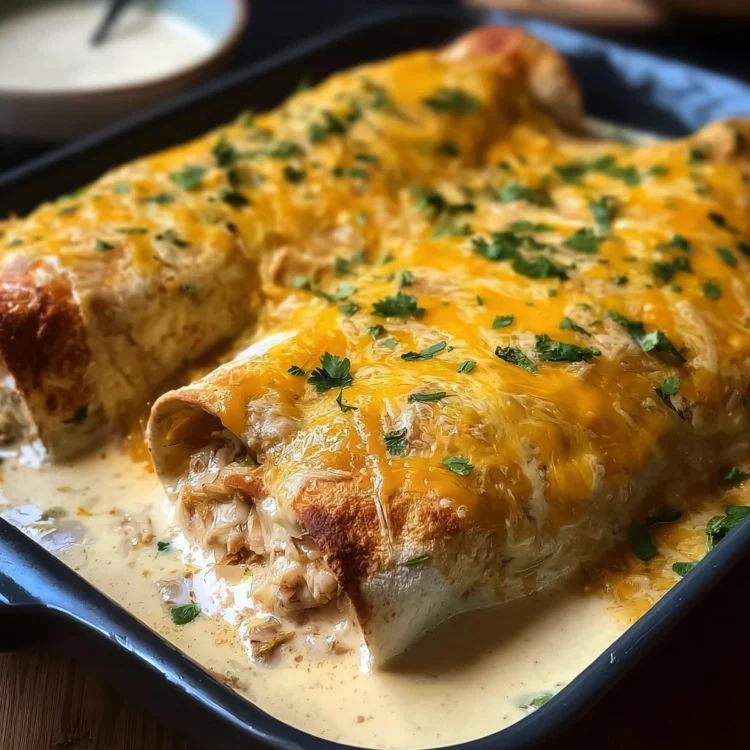 Cheesy Creamy Chicken Enchiladas