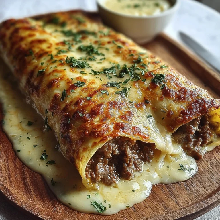 Some nights just call for something extra comforting — the kind of meal that fills the kitchen with rich, savory smells and brings everyone a little closer to the table. These Cheesy Beef Enchiladas with Creamy White Sauce are exactly that kind of dish. Warm tortillas wrapped around perfectly seasoned beef, all tucked under a blanket of velvety, cheesy sauce… it’s hard not to fall in love at first bite. They’re cozy without being heavy, indulgent without being complicated, and perfect for family dinners, casual gatherings, or anytime you want a meal that feels like a hug on a plate. Ingredients For the Beef Filling 1 lb ground beef ½ onion, finely chopped 2 cloves garlic, minced 1 teaspoon ground cumin ½ teaspoon chili powder Salt and pepper, to taste For the Creamy White Sauce 2 tablespoons butter 2 tablespoons all-purpose flour 1 ½ cups milk (whole or 2%) 1 cup shredded Monterey Jack cheese Salt and pepper, to taste For Assembly 6 medium flour tortillas 1 ½ cups shredded cheese (Monterey Jack or Mexican blend) Fresh parsley or cilantro, chopped (for garnish) Instructions 1) Cook the beef filling Heat a skillet over medium heat. Add the ground beef and chopped onion. Cook for 6–8 minutes, breaking up the meat as it browns. The onions should turn soft and fragrant. Drain any excess fat, then stir in the garlic, cumin, chili powder, salt, and pepper. Cook for another 1–2 minutes, just until the spices wake up and everything smells irresistible. Remove from heat. 2) Make the creamy white sauce In a saucepan, melt the butter over medium heat. Whisk in the flour and cook for about 1 minute. Slowly pour in the milk, whisking constantly to keep things smooth. Continue stirring for 4–5 minutes, until the sauce thickens and coats the back of a spoon. Remove from heat and stir in the shredded Monterey Jack cheese. Season with salt and pepper, and admire that silky, cheesy goodness. 3) Assemble the enchiladas Preheat your oven to 375°F (190°C). Grease a 9x13-inch baking dish. Spread about ¼ cup of the cheese sauce across the bottom of the dish. This keeps the tortillas tender and flavorful. Spoon the beef mixture evenly into each tortilla. Roll them up snugly and place them seam-side down in the baking dish. 4) Top and bake Pour the remaining white sauce over the enchiladas, making sure every roll gets a generous coating. Sprinkle the shredded cheese evenly on top. Bake for 20–25 minutes, until the sauce is bubbling and the top is lightly golden. 5) Garnish and serve Let the enchiladas rest for 5 minutes before serving. Finish with a sprinkle of fresh parsley or cilantro for a pop of color and freshness. Presentation Serve straight from the baking dish for that cozy, family-style feel. Add a simple green salad or sliced avocado on the side to balance the richness. A little extra chopped herbs on top makes the dish look bright and inviting. Warm plates help keep the sauce creamy and delicious longer. Conclusion These cheesy beef enchiladas are comfort food at its finest — creamy, savory, and deeply satisfying without being fussy. The seasoned beef and soft tortillas paired with that smooth white sauce make every bite feel indulgent and familiar in the best way. If you’re craving something cozy and crowd-pleasing, this is a recipe worth keeping close. Make it once, and it just might become a regular at your table.