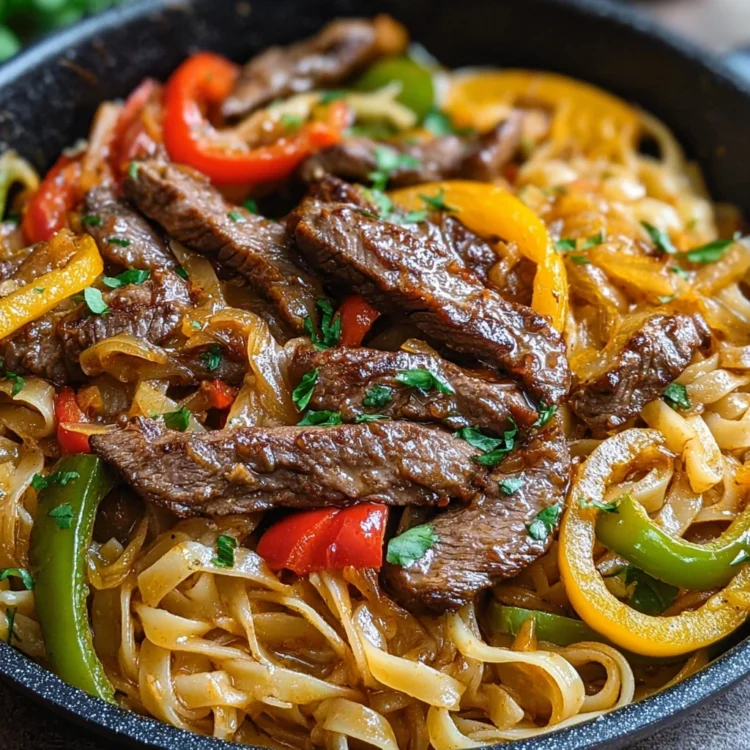 Pasta with Steak and Sizzling Peppers