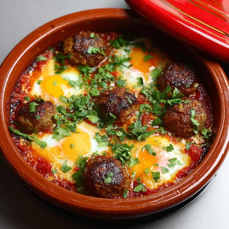 Moroccan Tagine Keftas with Eggs