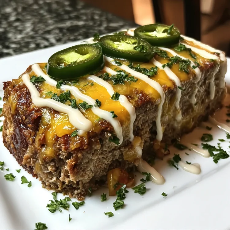 Smoky Jalapeño Popper Meatloaf with Creamy Ranch Drizzle