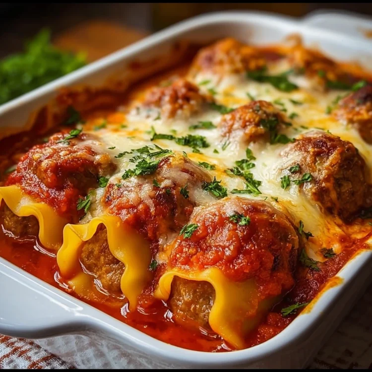 Lasagna Rolls with Meatballs