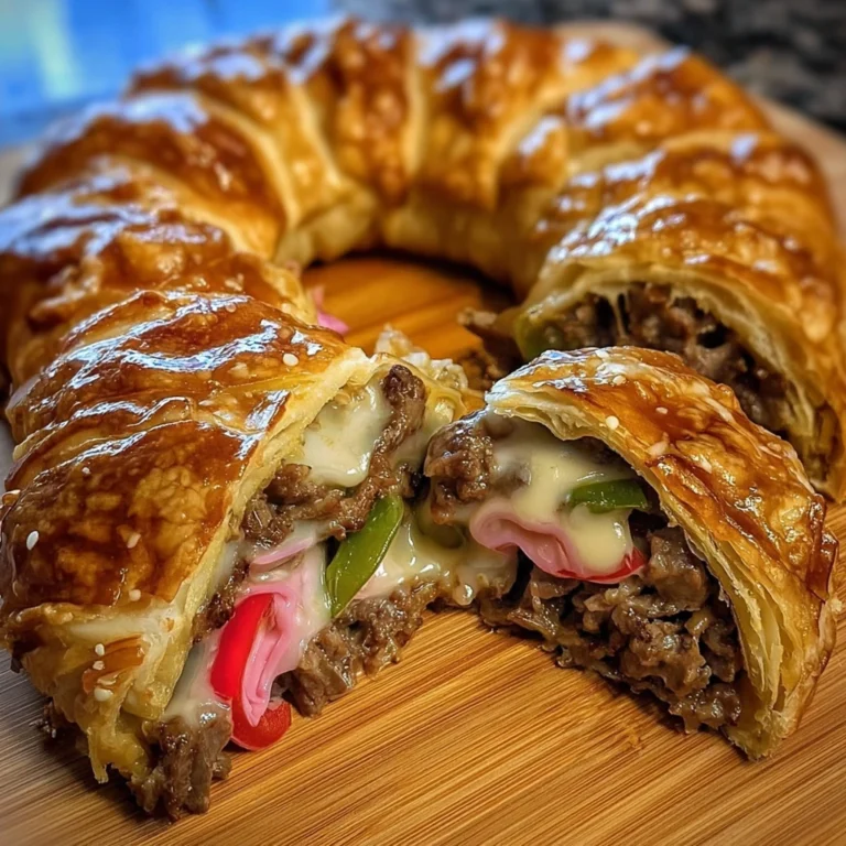 Philly Cheese Steak Crescent Ring