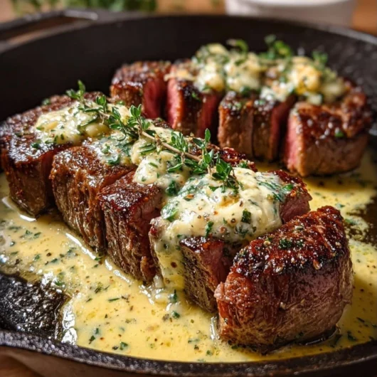 Garlic Butter Steak with Parmesan Cream Sauce