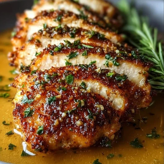 Herb-Crusted Chicken Breast with Garlic Butter Gravy