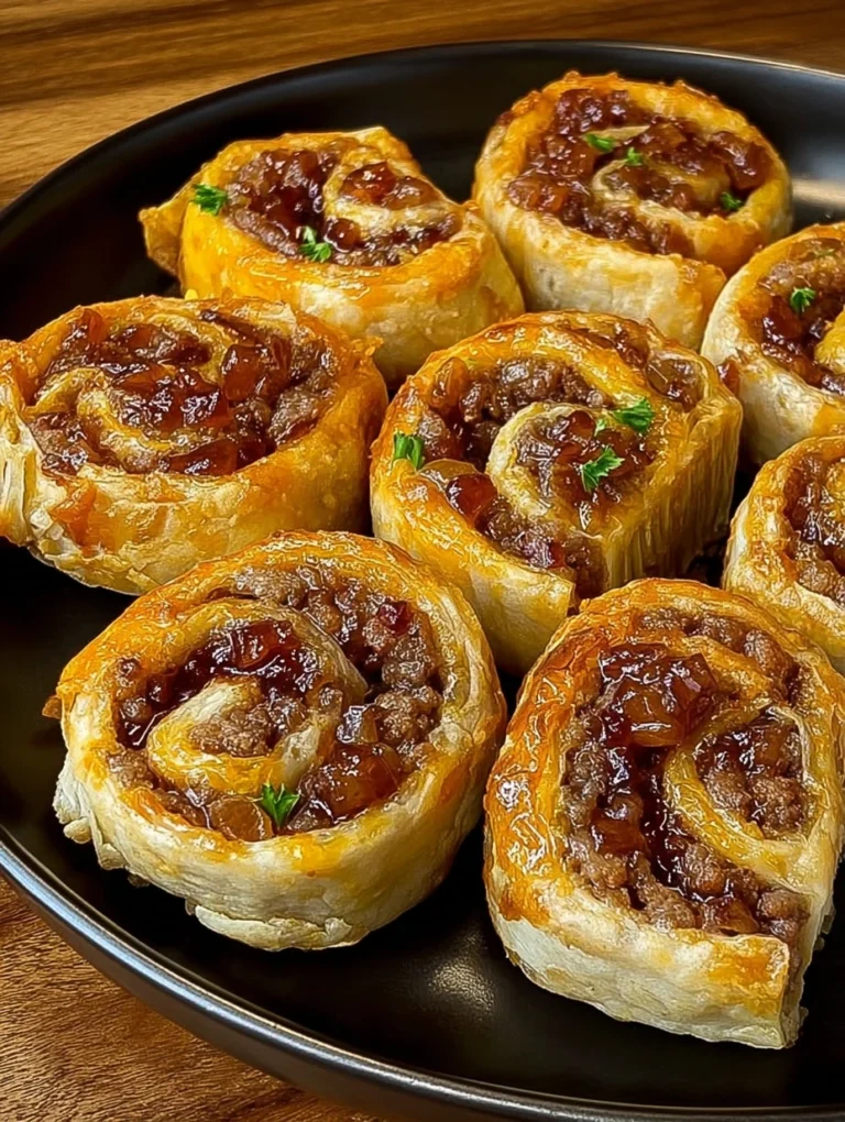 Caramelized Onion & Spiced Beef Pinwheels