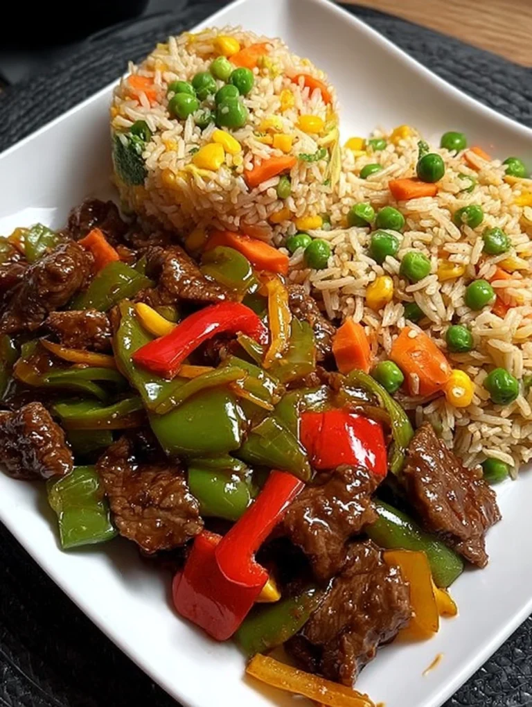 Beef Stir-Fry with Seasoned Vegetable Fried Rice