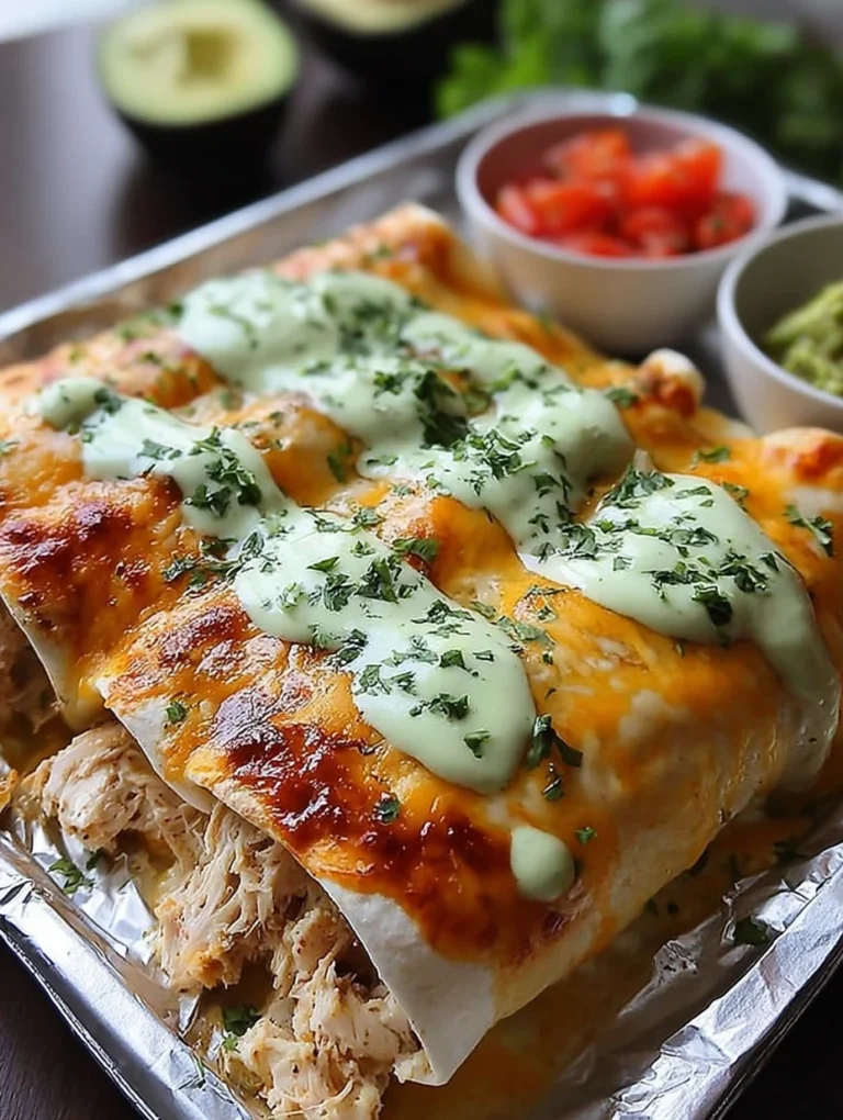 Creamy Chicken Enchiladas with Avocado Cilantro Sauce