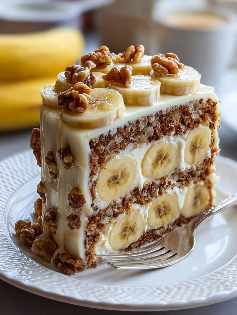Walnut Banana Cream Cake