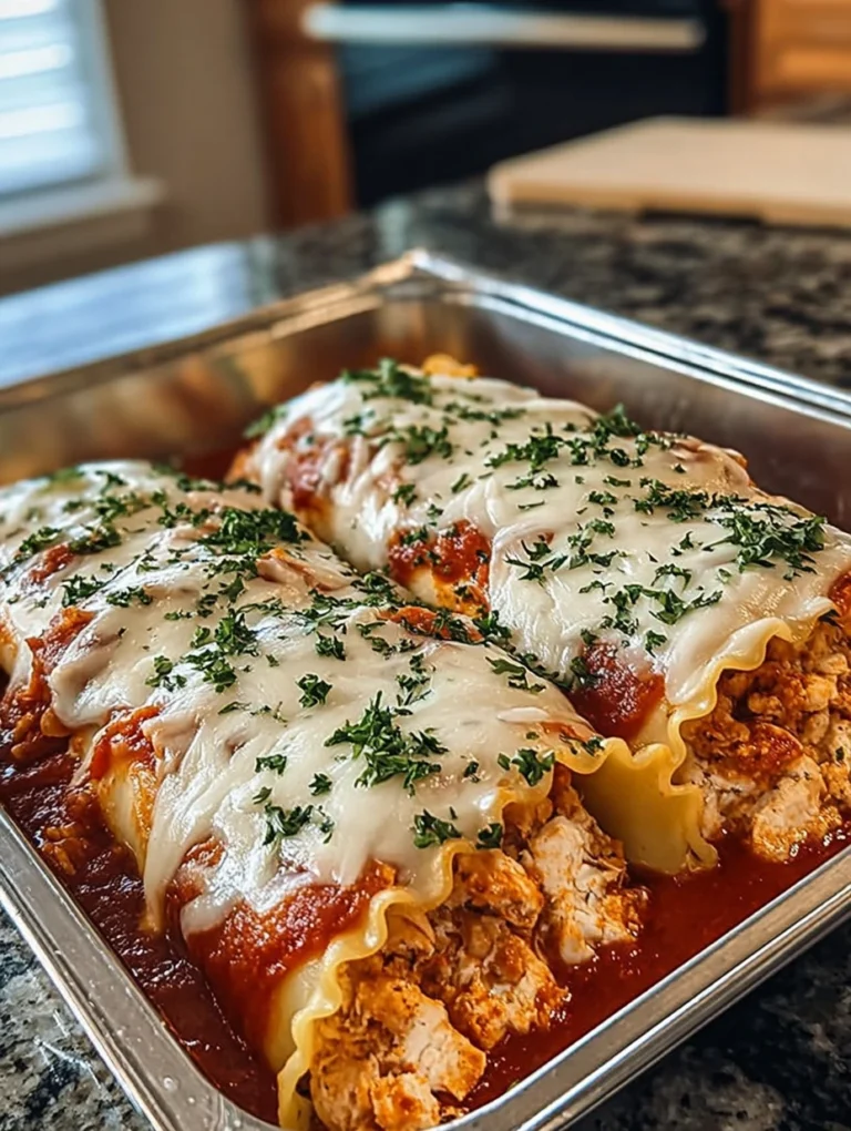 Cheesy Chicken Lasagna Roll-Ups