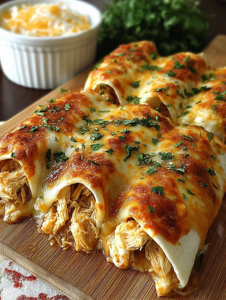 Oven-Baked Chicken Enchiladas with Melted Cheese