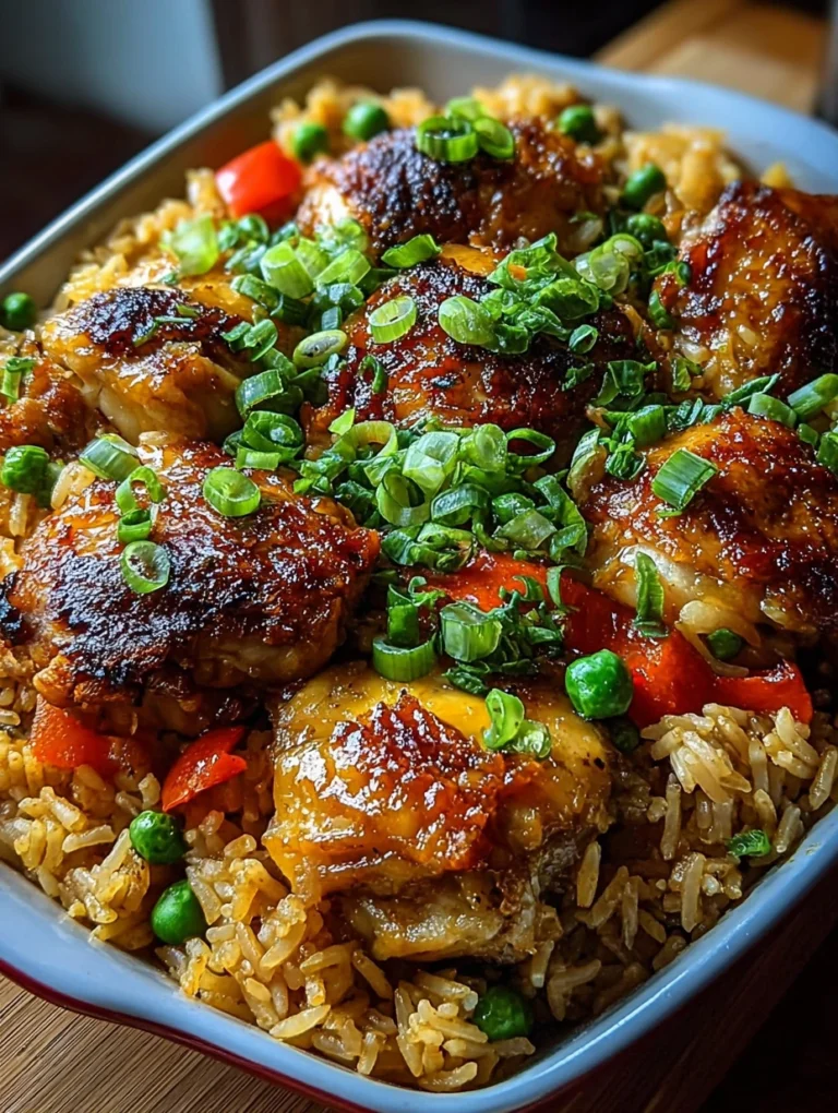 Baked Chicken Thighs with Spiced Vegetable Rice
